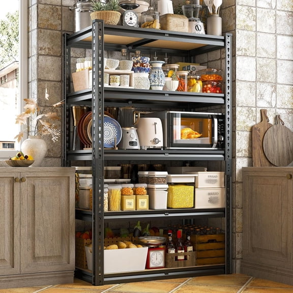 2020 LBS 5 Tier Garage Shelving Heavy Duty Adjustable Garage Shelves, Utility Rack Shelf, Shelving Units for Storage Warehouse Pantry Closet