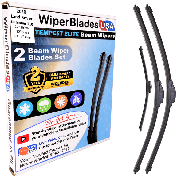 2020 Land Rover Defender 110 Beam Wiper Blades Wipers w/2yr Warranty (Set of 3) w/Rear Wiper