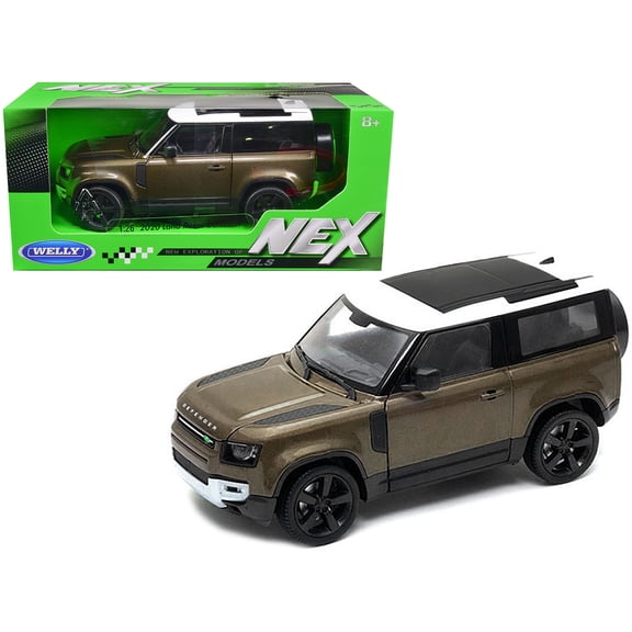 2020 Land Rover Defender Brown Metallic with White Top "NEX Models" 1 24 Diecast Model Car by Welly