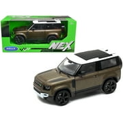2020 Land Rover Defender Brown Metallic with White Top NEX Models 1/26 Diecast Model Car by Welly