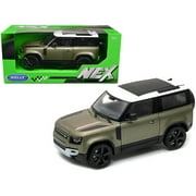 2020 Land Rover Defender Green Metallic with White Top NEX Models 1/26 Diecast Model Car by Welly
