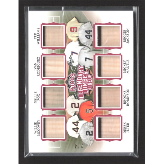 2020 Leaf Lumber Kings Legendary Lumber Lineup Reggie Jackson Ted Williams Mickey Mantle Derek Jeter Brooks Robinson Iva