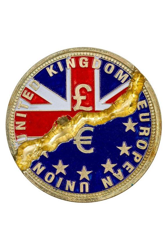 2020 Liberia Brass $1 Break-it Brexit GEM Proof