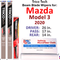 thumbnail image 1 of 2020 Mazda Model 3 Beam Blade Wipers (Set of 3) w/Rear Wiper, 1 of 3