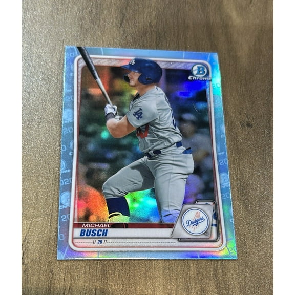 2020 Michael Busch Los Angeles Dodgers 2020 Bowman Draft - Chrome Sky Blue, NM