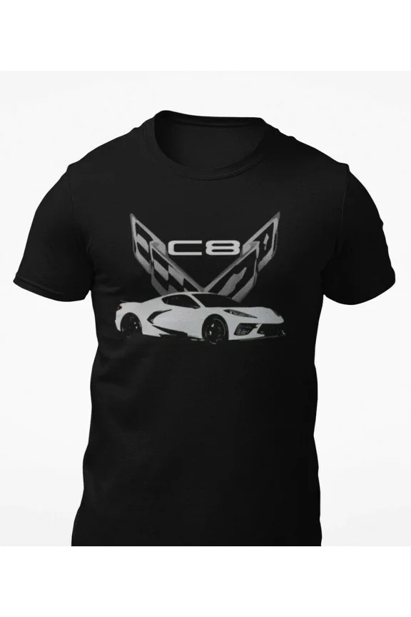 2020 Mid Engine Arctic White vette C8 T-Shirt
