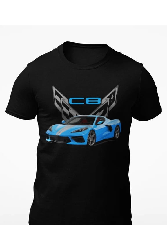 2020 Mid Engine Rapid Blue vette C8 Short-Sleeve Unisex T-Shirt