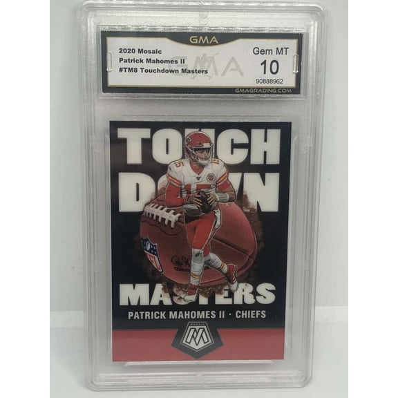 2020 Mosaic Touchdown Masters #TM8 Patrick Mahomes II Kansas City Chiefs GMA 10 Panini Trading Card