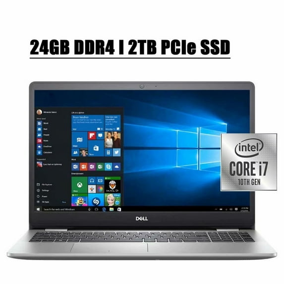 2020 Newest Dell Inspiron 15 5000 5593 Business Laptop Computer I 15.6'' FHD Touchscreen I 10th Gen Intel Quad-Core i7-10510U I 24GB DDR4 2TB PCIe SSD I MaxxAudio Pro Backlit Keyboard WIFI Win 10