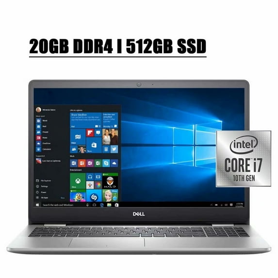 2020 Newest Dell Inspiron 15 5000 5593 Business Laptop Computer I 15.6'' Full HD Touchscreen I 10th Gen Intel Quad-Core i7-10510U I 20GB DDR4 512GB SSD I MaxxAudio Pro Backlit Keyboard WIFI Win 10