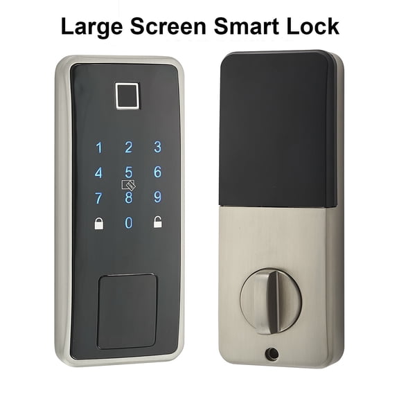 Smart Deadbolt, Electronic Front Door Lock. Keyless Entry :Fingerprint ,WiFi, Blue Tooth, Touch Screen for Pass Code, Smart Phone APP, Key Fobs. Automatic Lock,US Standard, easy install