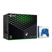 2020 Newest X Gaming Console Bundle - 1TB SSD Black Xbox with Two Xbox Wireless Controllers Black and Blue