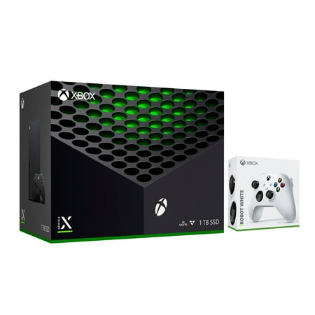 2020 Newest X Gaming Console Bundle - 1TB SSD Black Xbox with Two Xbox Wireless Controllers Black and White
