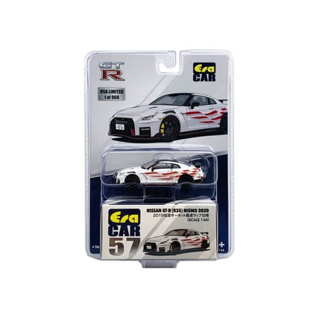 2020 Nissan GT-R R35 Nismo, White - Era Car NS21GTRRN57 - 1/64 scale Diecast Model Toy Car