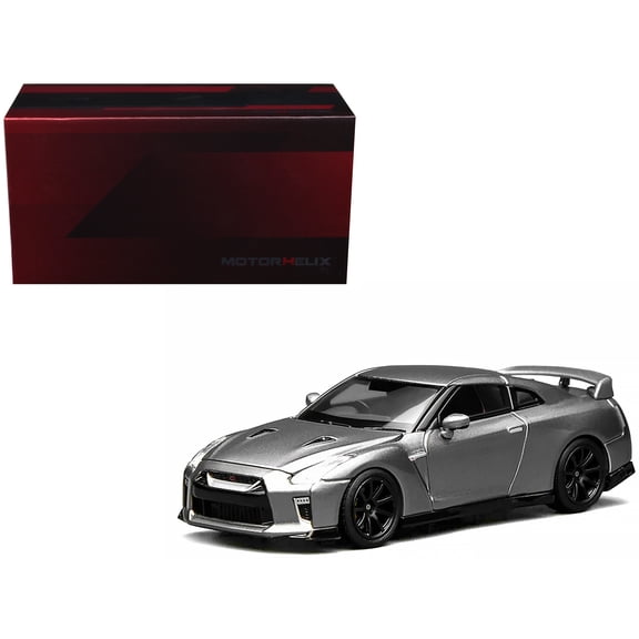 2020 Nissan GT-R (R35) Track Edition Engineered by NISMO RHD Dark Metal Gray Metallic 1/64 Diecast Model Car by MotorHelix