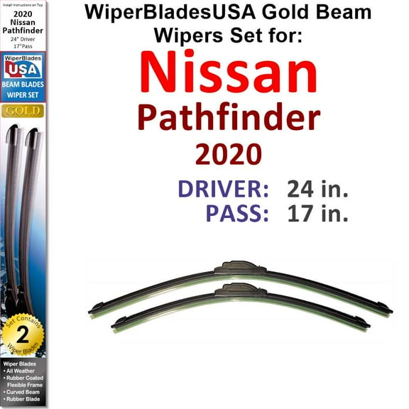 2020 Nissan Pathfinder Beam Wiper Blades Wipers WBUSA (Set of 2)