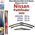 thumbnail image 1 of 2020 Nissan Pathfinder Beam Wiper Blades Wipers WBUSA (Set of 3) w/Rear Wiper, 1 of 3