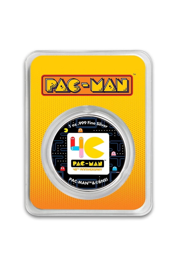 2020 Niue Colorized 1 oz Silver $2 PAC-MAN 40th Anniversary Coin