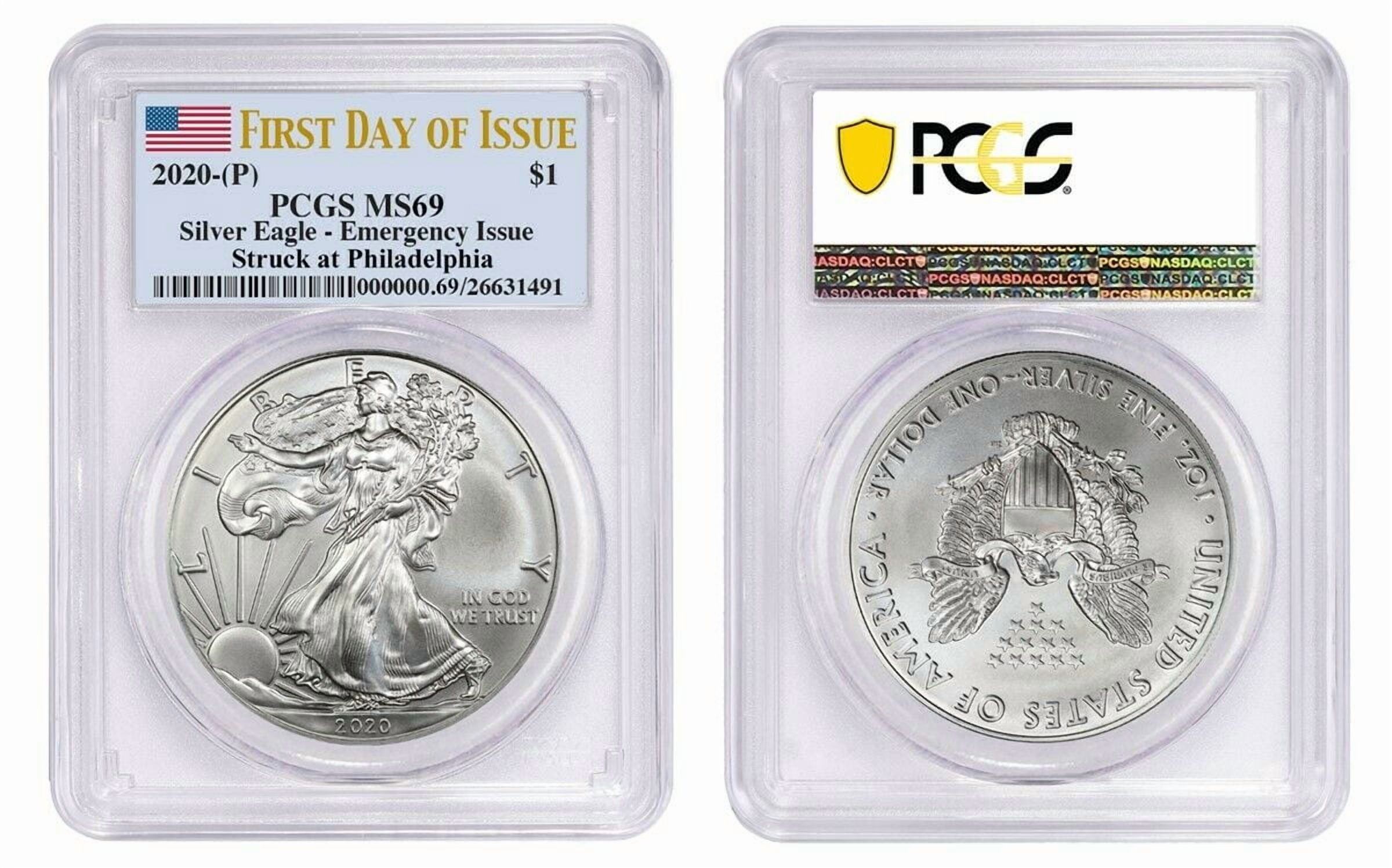 U.S. MINT 2020 (P) $1 American Silver Eagle PCGS MS69 Emergency Production FDOI Philadelph