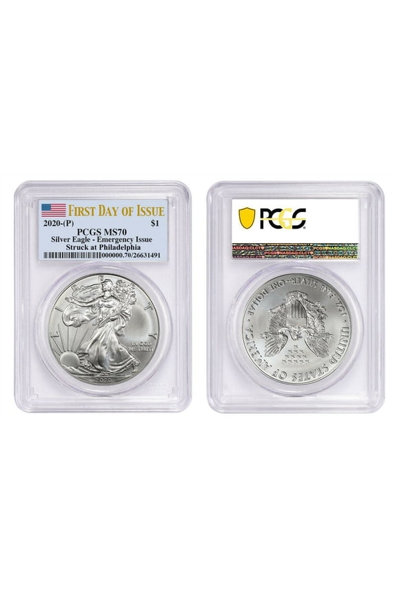 2020 (P) $1 American Silver Eagle PCGS MS70 Emergency Production FDOI Philadelph