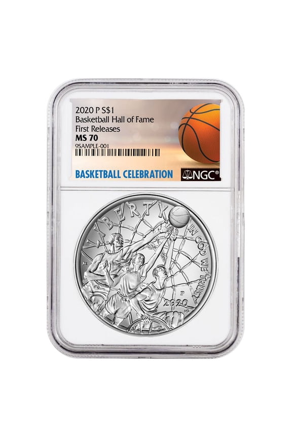 2020-P $1 Basketball Hall of Fame Silver Dollar Coin NGC MS70 FR