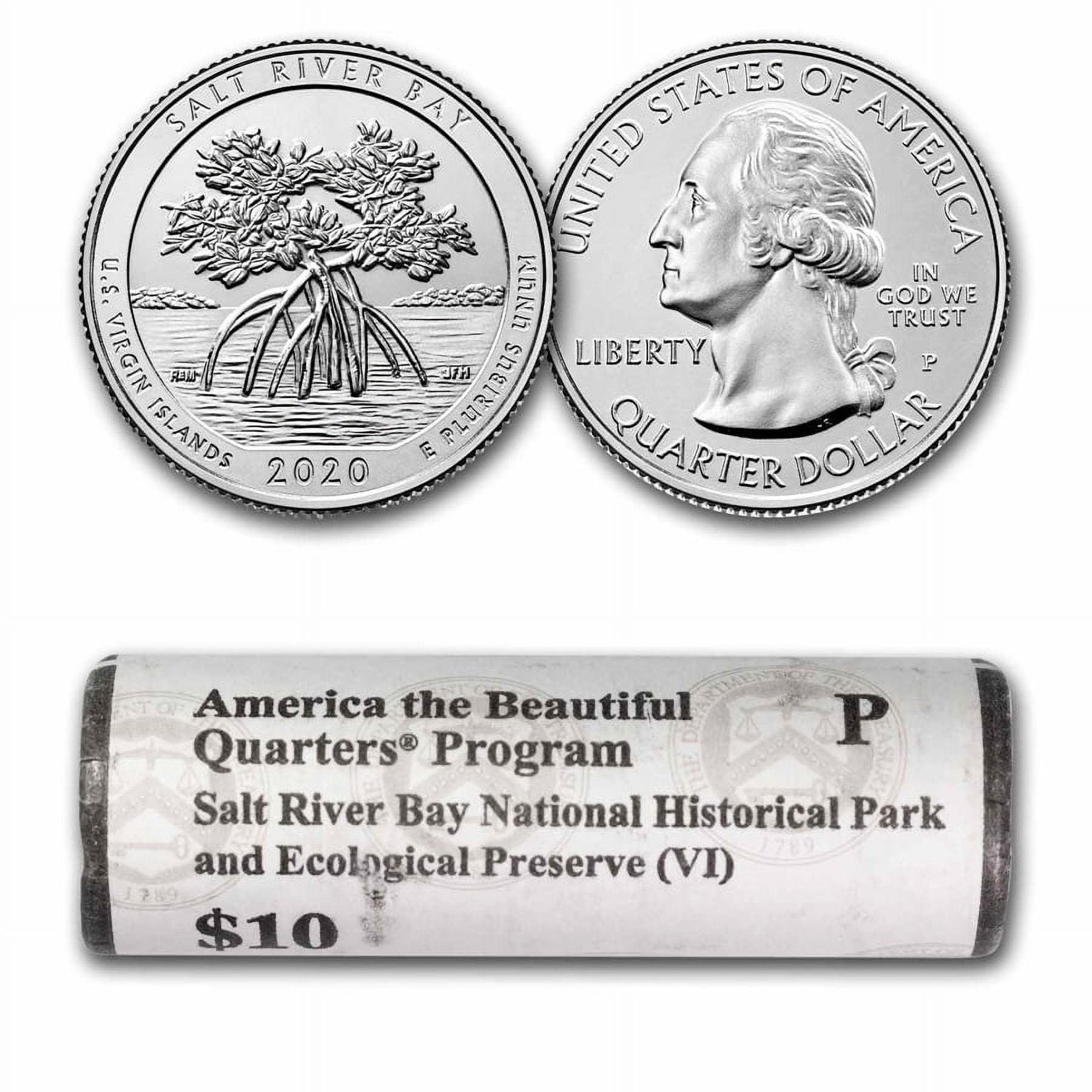 2020-P ATB Quarter Salt River Bay & Preserve Park 40-Coin Roll BU ...