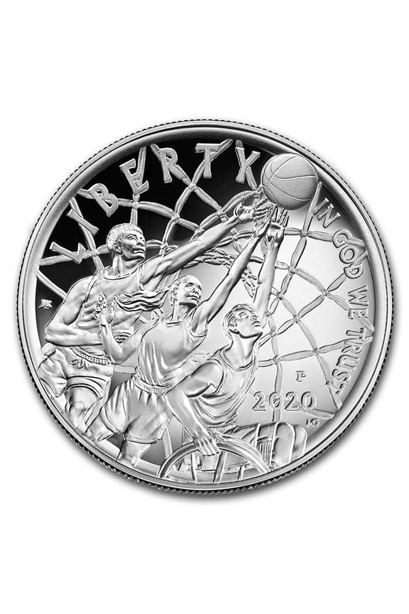 2020-P Basketball Hall of Fame $1 Silver Proof (Box & COA)