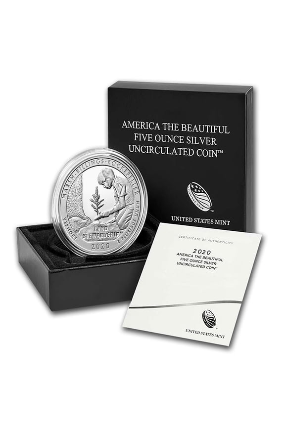 2020-P 5 oz Silver ATB Marsh-Billings-Rockefell, VT (w/Box & COA)