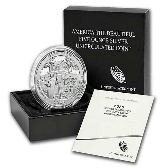 2020-P 5 oz Silver ATB Weir Farm Historic Site (w/Box & COA)