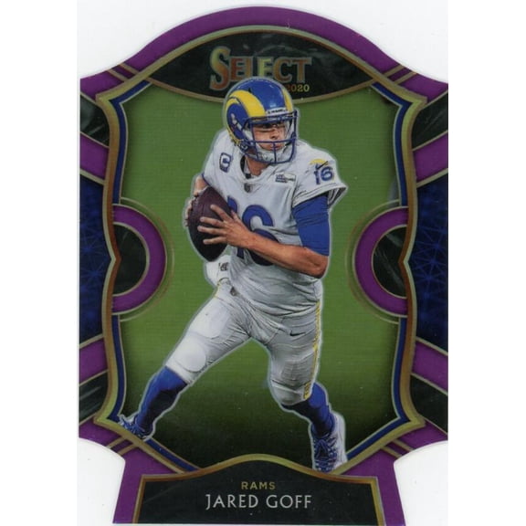 2020 PANINI SELECT PURPLE PRIZM DIE-CUT #13 JARED GOFF CONCOURSE LOS ANGELES RAMS