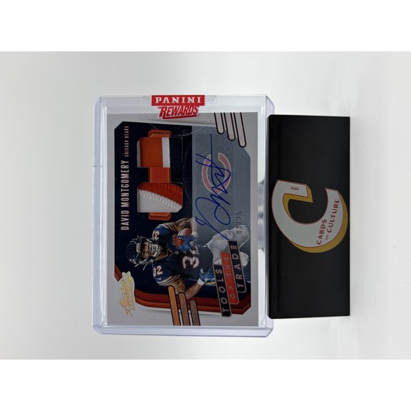 2020 Panini Absolute Tools of the Trade David Montgomery #TTD-18 /25 Patch Memorabilia Tools of the Trade Chicago Bears NFL Autographed Football Card