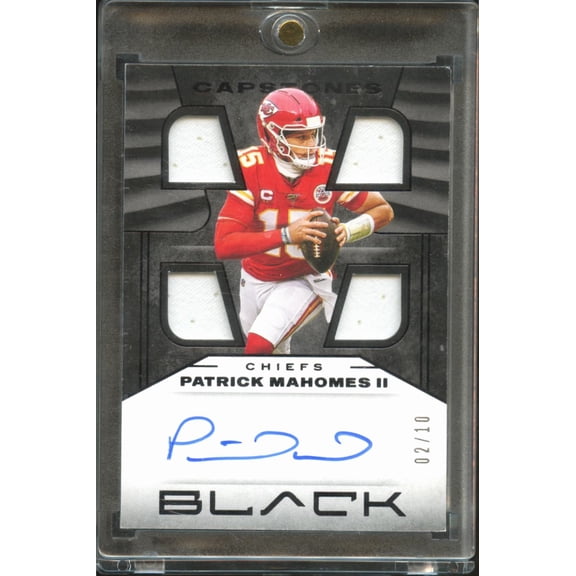 2020 Panini Black Capstones Patrick Mahomes II #C-PM /10 Patch Quad Jersey Memorabilia