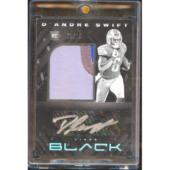 2020 Panini Black D'Andre Swift #208 RC Patch