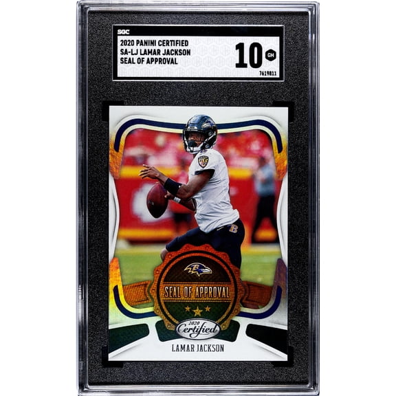 2020 Panini Certified #SA-LJ Lamar Jackson Seal Of Approval SGC 10