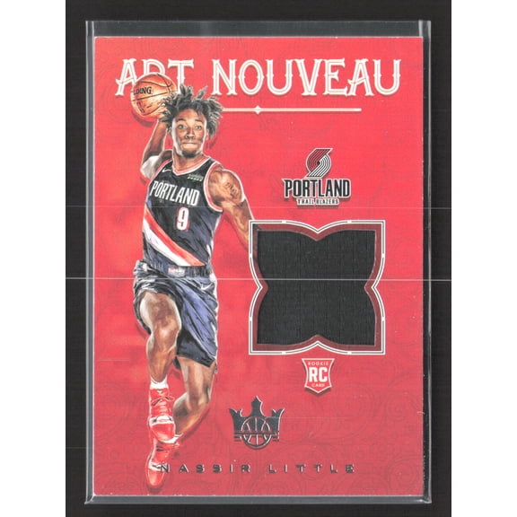2020 Panini Court Kings Art Nouveau Nassir Little RC Memorabilia Trading Card Portland Trail Blazers #AN-NLT