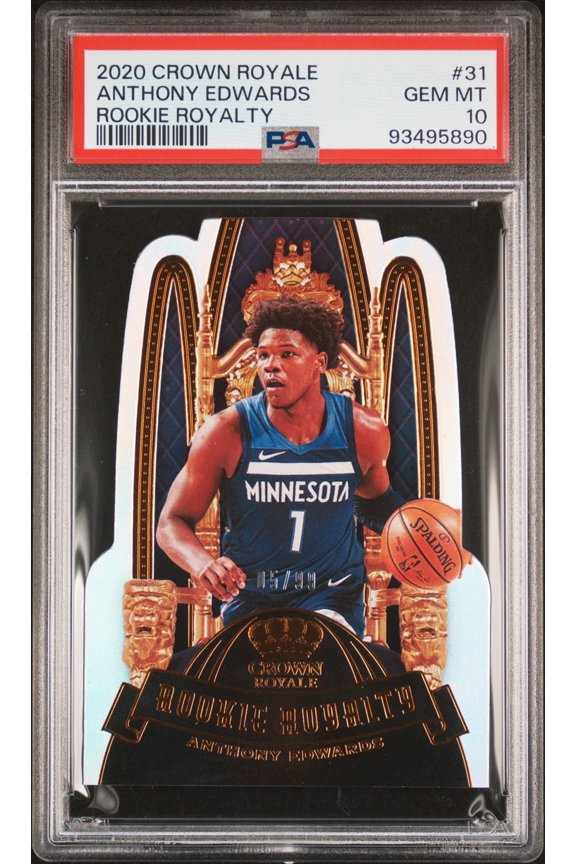 2020 Panini Crown Royale Rookie Royalty Anthony Edwards #31 /99 PSA 10