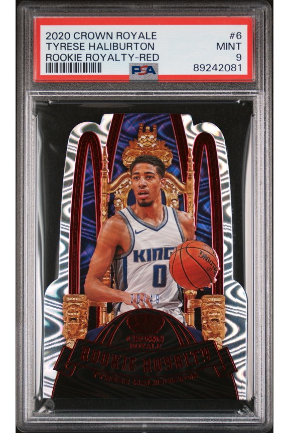 2020 Panini Crown Royale Rookie Royalty Red Tyrese Haliburton #6 /49 PSA 9