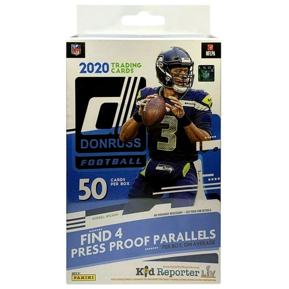 2020 Panini Donruss NFL Football Trading Cards Hanger Box- 50 Cards | 4 Rated Rookies | 10 Inserts