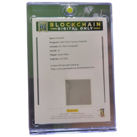 2020 Panini Flawless Baseball Austin Riley Atlanta Braves #15 Blockchain Digital Only Redemption Baseball Card