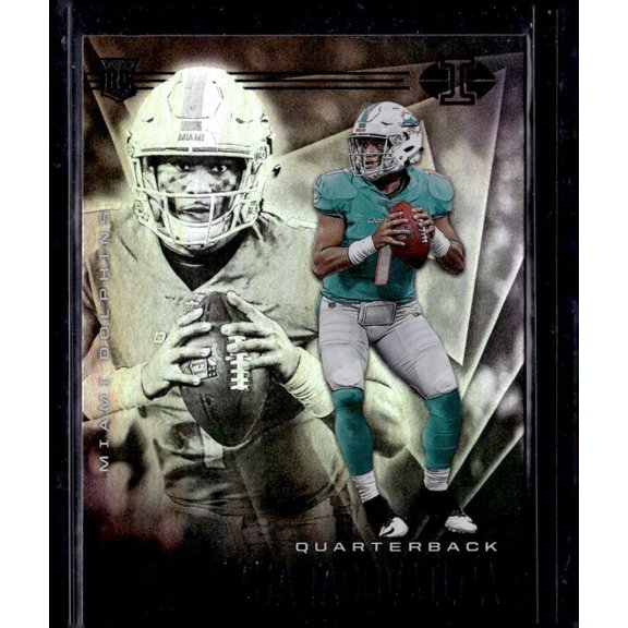 2020 Panini Illusions Tua Tagovailoa #6 Miami Dolphins Football Card Miami Dolphins NFL Football Trading Card
