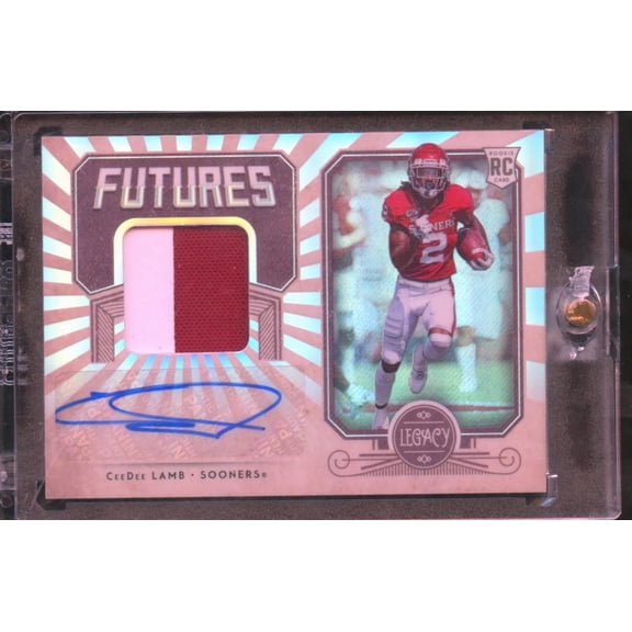 2020 Panini Legacy Futures CeeDee Lamb FP-CL 3/135 Patch Auto RC Football Card