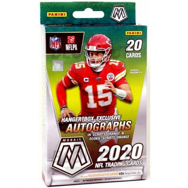 2020 Panini Mosaic NFL Football Trading Cards Hanger Box- 20 Cards | 4 Exclusive Orange Parallels