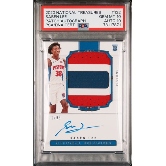 2020 Panini National Treasures Saben Lee #132 Patch Autograph PSA 10 Auto 10