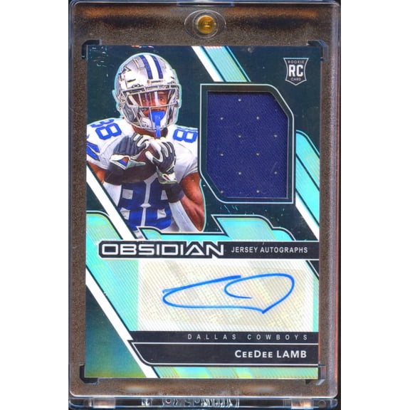 2020 Panini Obsidian Dallas Cowboys CeeDee Lamb #207 Jersey Autograph RC Football Card /150