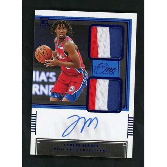 2020 Panini One and One RDJ-TYM Tyrese Maxey Rookie VG Philadelphia 76ers Auto