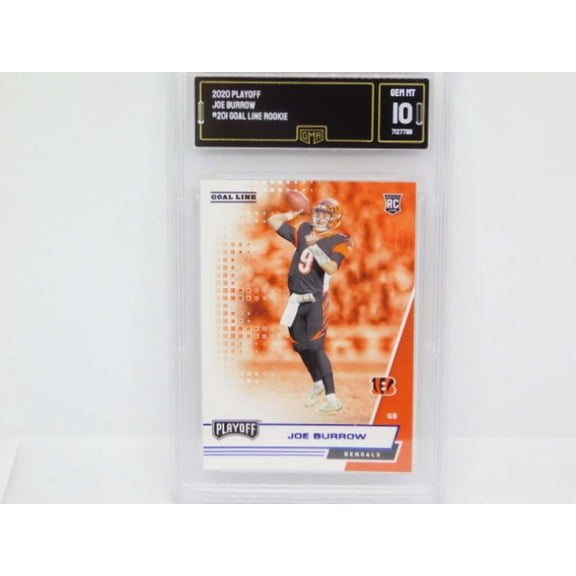 2020 Panini Playoff Goal Line Rookie RC #201 Joe Burrow Cincinnati Bengals GMA 10