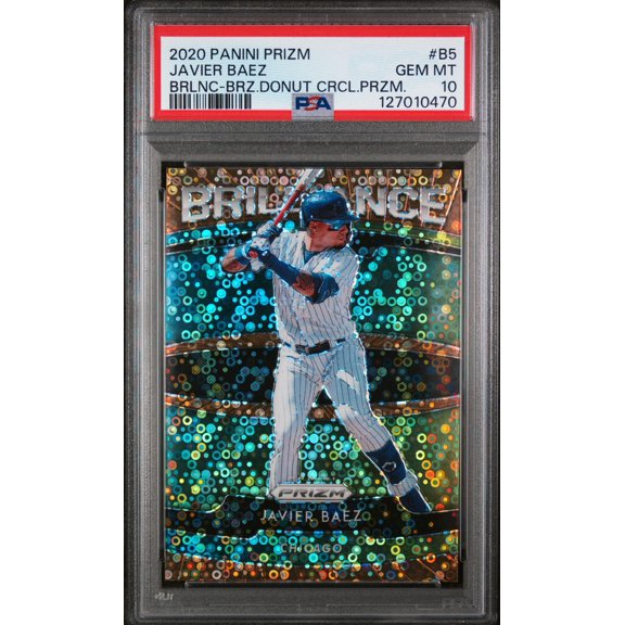 2020 Panini Prizm Brilliance Bronze Donut Circles Prizm Javier Baez #B5 /25 PSA 10