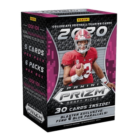 2020 Panini Prizm Draft Picks Collegiate Football NFL Trading Cards Blaster Box- 6 Exclusive Parallels