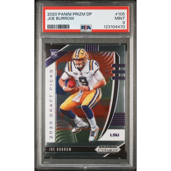 2020 Panini Prizm Draft Picks Joe Burrow #105 PSA 9