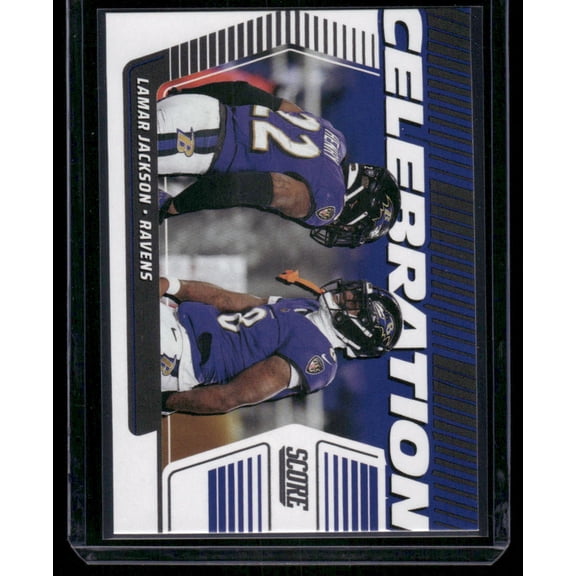 2020 Panini Score Celebration Lamar Jackson Baltimore Ravens CLJA Football Card